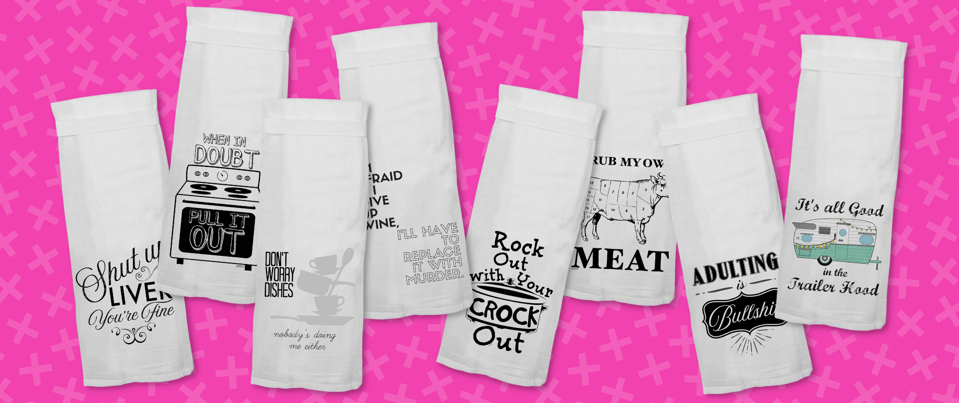 Funny Kitchen Towels, Fun Dish Towels with Wine Alcohol Drink
