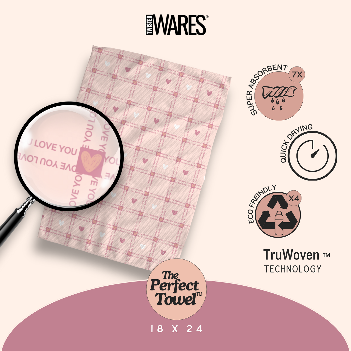 Valentines Plaid Love You | The Perfect Towel